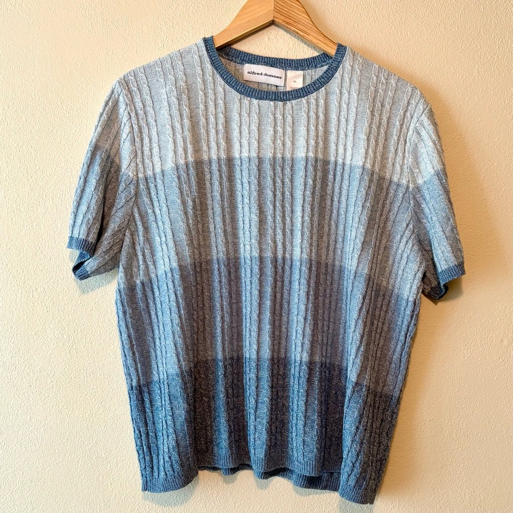 Alfred Dunner knit top blue color block
